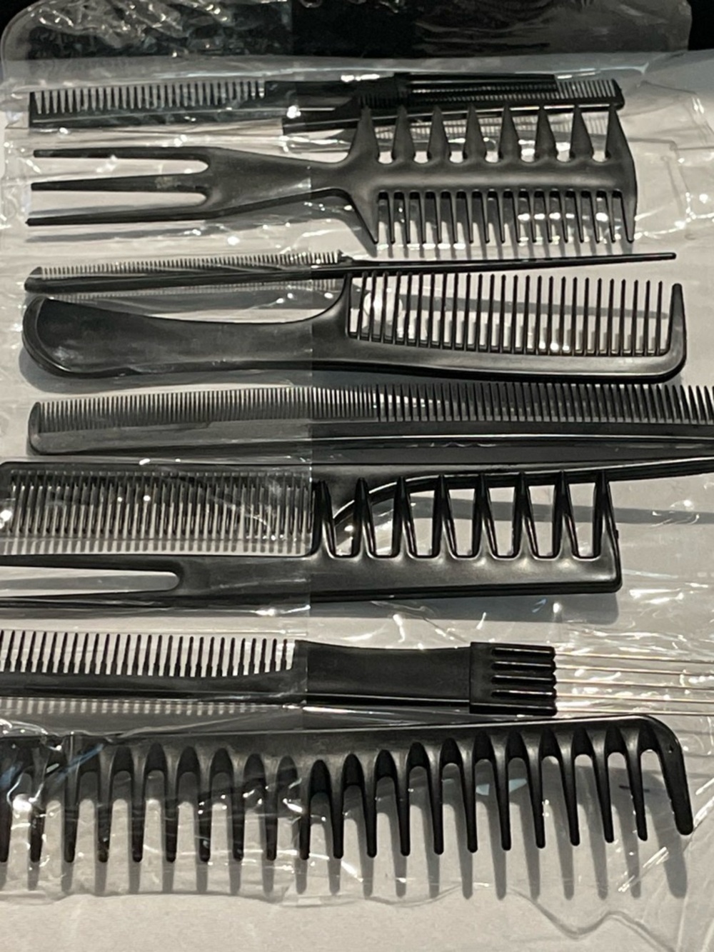 Black Multi-Piece Combs Set for Women Hair Styling